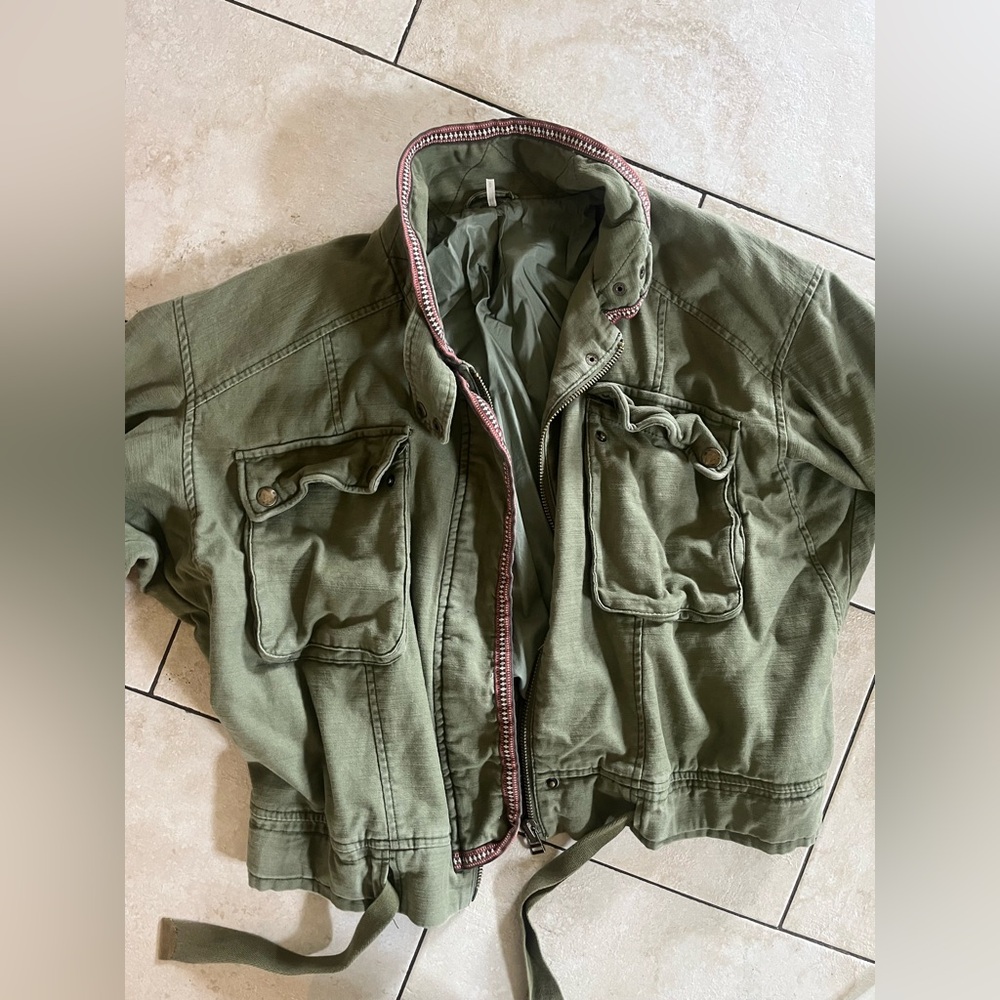 Free People Green Utility Jacket